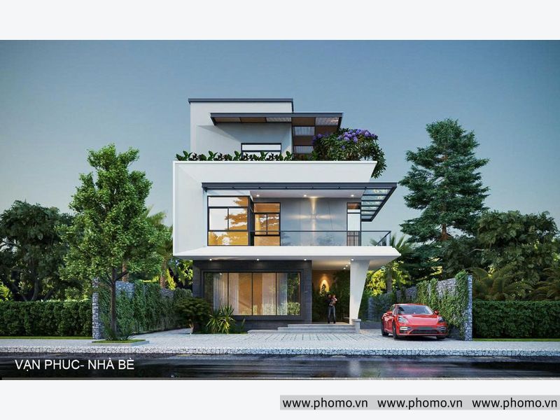 Phối cảnh kiến trúc từ website PHOMO; phạm vi phần thô hoặc trọn gói cần được xác nhận theo hồ sơ riêng.